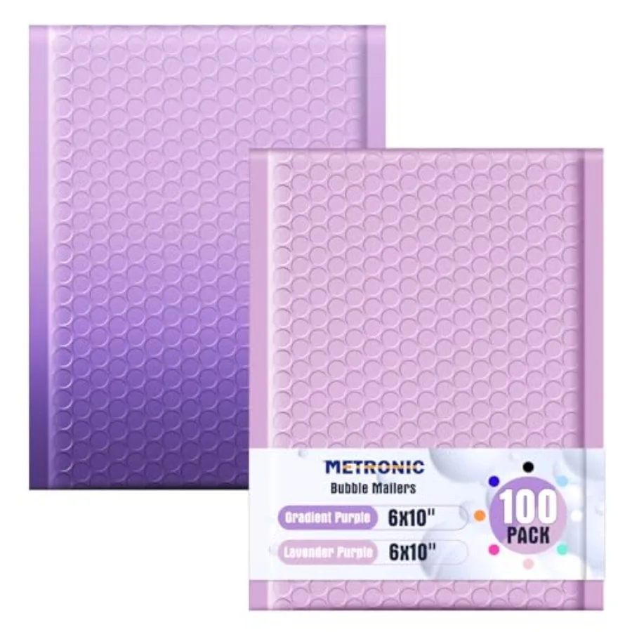 100Pack 6x10 Gradient Purple + Bubble Mailers 100Pack 6x10 Lavender Purple Padded EnvelopesWaterproof Thick Padded Envelopes St
100Pack 6x10 Gradient Purple + Bubble Mailers 100Pack 6x10 Lavender Purple Padded EnvelopesWaterproof Thick Padded Envelopes St
