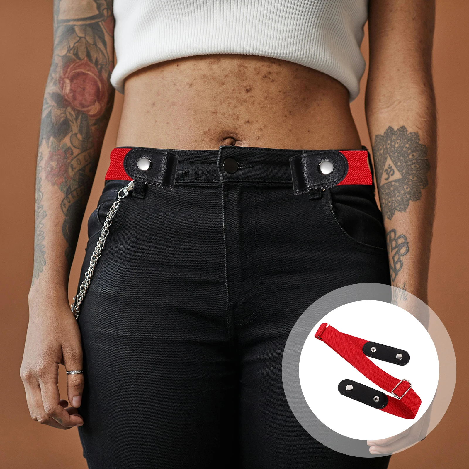 Elastic Waist Belt Invisible No Buckle Adjustable Belts Stretch Pu Red Seamless Comfortable Lightweight Summer Shorts Skirt
Elastic Waist Belt Invisible No Buckle Adjustable Belts Stretch Pu Red Seamless Comfortable Lightweight Summer Shorts Skirt