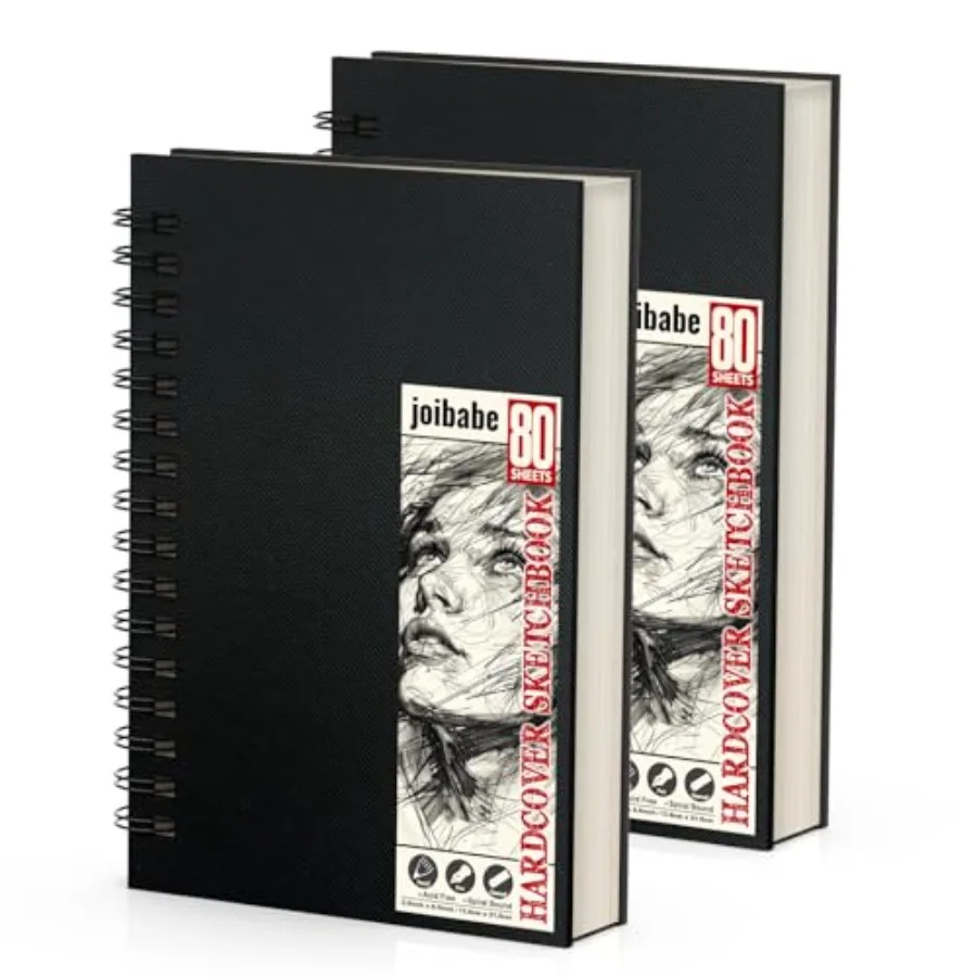 5.5" x 8.5" Sketch Book 2 Pack 80-Sheets 68lb/100gsm Double-Sided Hardbound Sketchbook, Spiral Bound, Acid Free Paper Painting
5.5" x 8.5" Sketch Book 2 Pack 80-Sheets 68lb/100gsm Double-Sided Hardbound Sketchbook, Spiral Bound, Acid Free Paper Painting