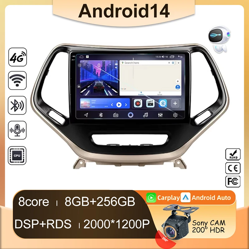 Android For Jeep Cherokee 5 KL 2014 - 2018 Auto Radio Screen Multimedia Stereo Navigation carplay Car Player GPS 2din DVD GPS
Android For Jeep Cherokee 5 KL 2014 - 2018 Auto Radio Screen Multimedia Stereo Navigation carplay Car Player GPS 2din DVD GPS