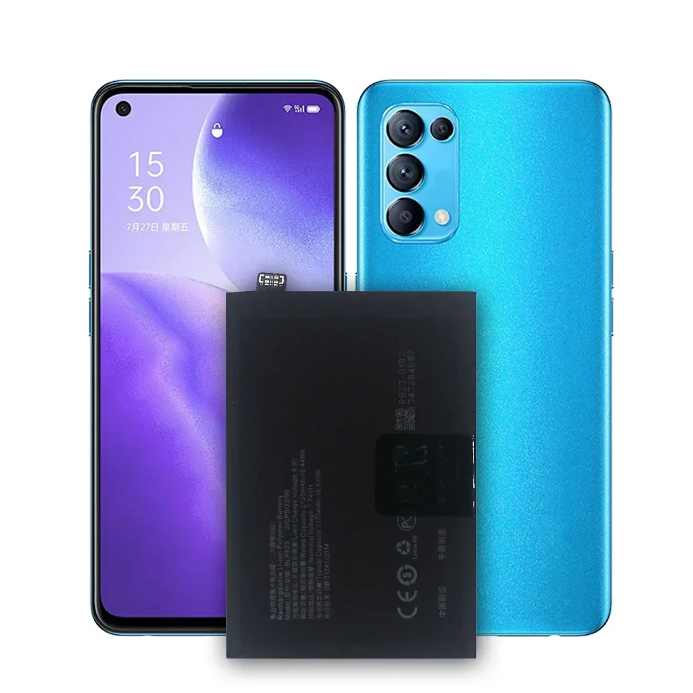 4300mAh Replacement Battery For OPPO Reno 5 Pro Reno 5+ Reno 5 PLUS Mobile Phone BLP823 Built-in Battery
4300mAh Replacement Battery For OPPO Reno 5 Pro Reno 5+ Reno 5 PLUS Mobile Phone BLP823 Built-in Battery