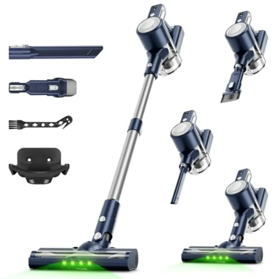 Cordless Vacuum Cleaner for Home: 6-in-1 Stick Vacuum with Powerful Suction Rechargeable Anti-Tangle Pet Hair Brush Green LED H
Cordless Vacuum Cleaner for Home: 6-in-1 Stick Vacuum with Powerful Suction Rechargeable Anti-Tangle Pet Hair Brush Green LED H
