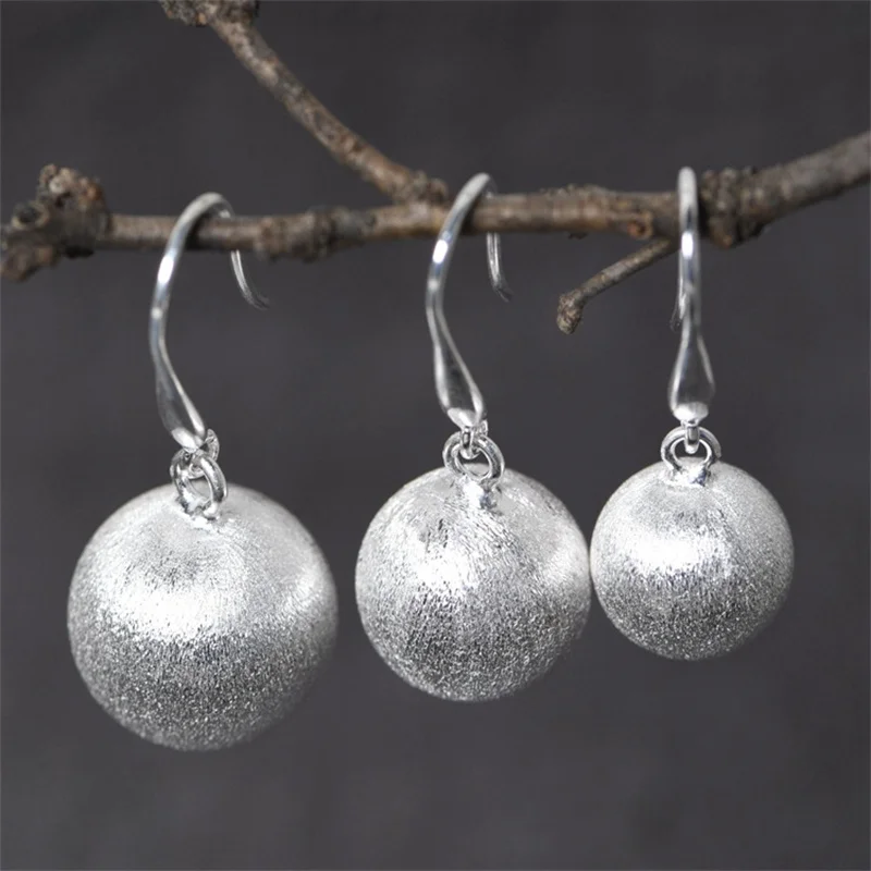 Hollow Brushed Silver Balls Dangle Earrings for Women Real 925 Sterling Silver Balls Earrings Minimalist Fashion Simple Brincos
Hollow Brushed Silver Balls Dangle Earrings for Women Real 925 Sterling Silver Balls Earrings Minimalist Fashion Simple Brincos