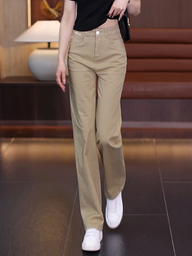 Khaki Straight Leg Jeans Women's Spring Autumn High Waist Slim Fit Casual Wide Leg Pants Dreamy Elegant Casual Fashion
Khaki Straight Leg Jeans Women's Spring Autumn High Waist Slim Fit Casual Wide Leg Pants Dreamy Elegant Casual Fashion