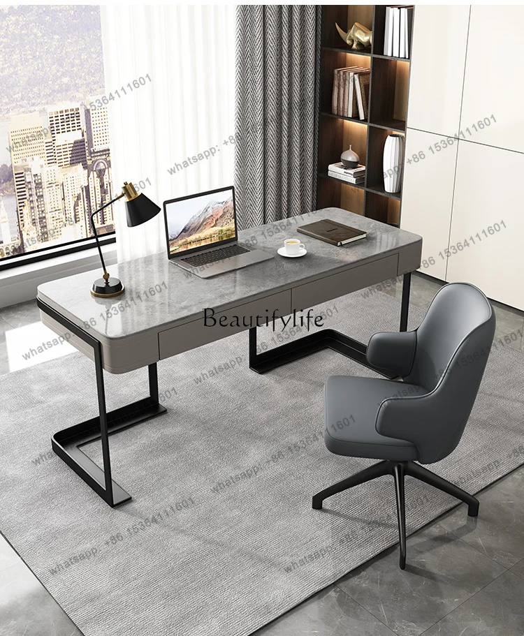 jj4 Nordic desk light luxury modern designer Italian minimalist home office slate laptop desk
jj4 Nordic desk light luxury modern designer Italian minimalist home office slate laptop desk