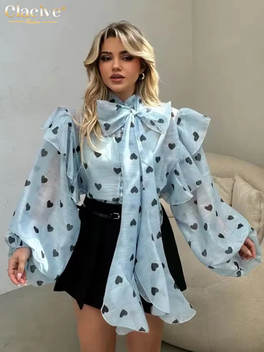 Clacive Fashion Loose Print Women's Shirt 2025 Casual Lapel Puff Sleeve Shirts Elegant Classic Lace-Up Tops Female Clothing
Clacive Fashion Loose Print Women's Shirt 2025 Casual Lapel Puff Sleeve Shirts Elegant Classic Lace-Up Tops Female Clothing