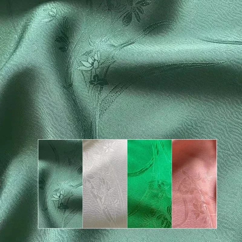 140CM Wide 26MM Orchid Jacquard White Green Silk Viscose Fabric for Spring Autumn Dress Jacket DIY Sewing Material X004
140CM Wide 26MM Orchid Jacquard White Green Silk Viscose Fabric for Spring Autumn Dress Jacket DIY Sewing Material X004