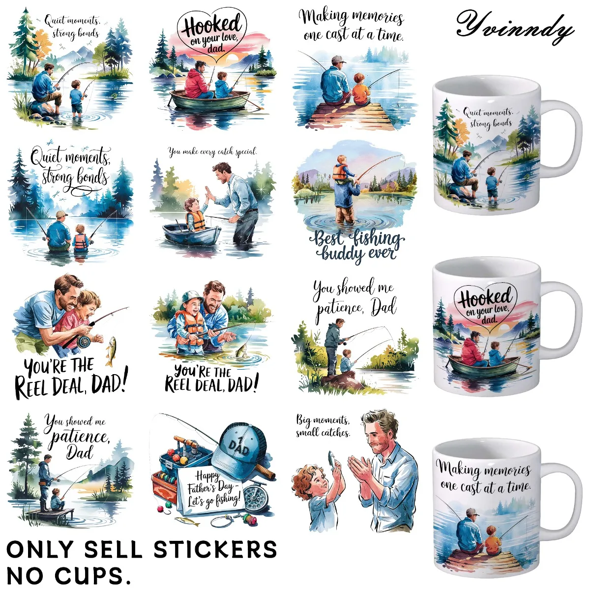 UV DTF Transfer Sheets, Mark Cup Wraps, 12 Pieces Fishing With Dad Patterns Random Designs UV DTF Transfer Paper Waterproof
UV DTF Transfer Sheets, Mark Cup Wraps, 12 Pieces Fishing With Dad Patterns Random Designs UV DTF Transfer Paper Waterproof