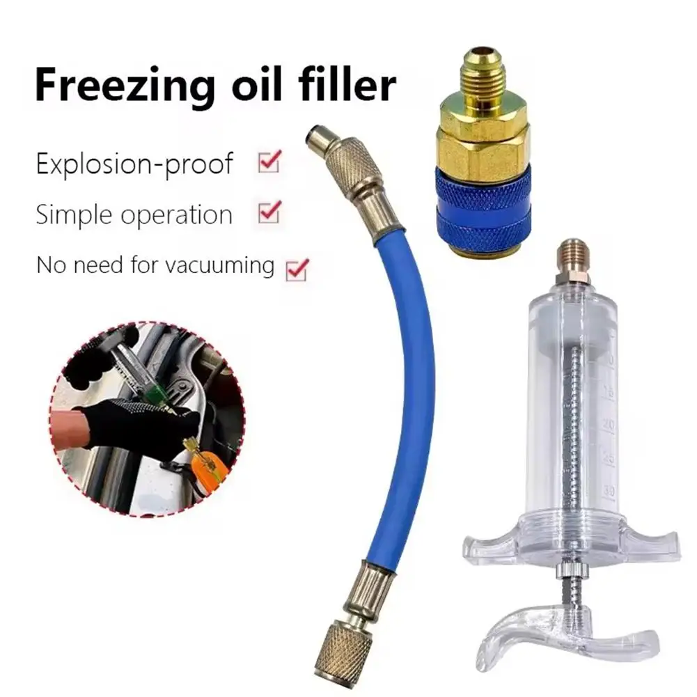 Car A/C Oil/Dye Injector 30Ml 1Oz with Low Side Quick Coupler Adapter 1/4 Air Conditioning Automotive Oiler Injection Syringe
Car A/C Oil/Dye Injector 30Ml 1Oz with Low Side Quick Coupler Adapter 1/4 Air Conditioning Automotive Oiler Injection Syringe