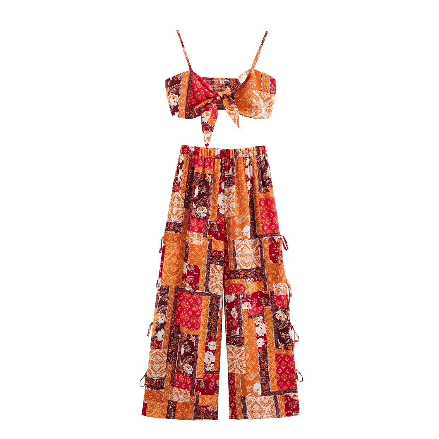 2025 Bohemian Retro Printed Women's Trousers Set Holiday Style Short Suspender Top + Trousers 2-piece Set Casual Beach Outfits
2025 Bohemian Retro Printed Women's Trousers Set Holiday Style Short Suspender Top + Trousers 2-piece Set Casual Beach Outfits