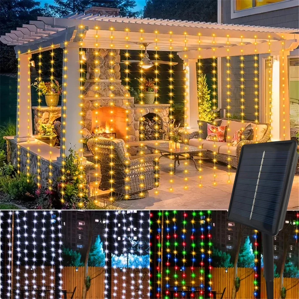 600/300/200/100LED Solar Curtain Lights Outdoor Fairy Lights LED Lights Christmas Wedding Decorations String Lights Garden Decor
600/300/200/100LED Solar Curtain Lights Outdoor Fairy Lights LED Lights Christmas Wedding Decorations String Lights Garden Decor