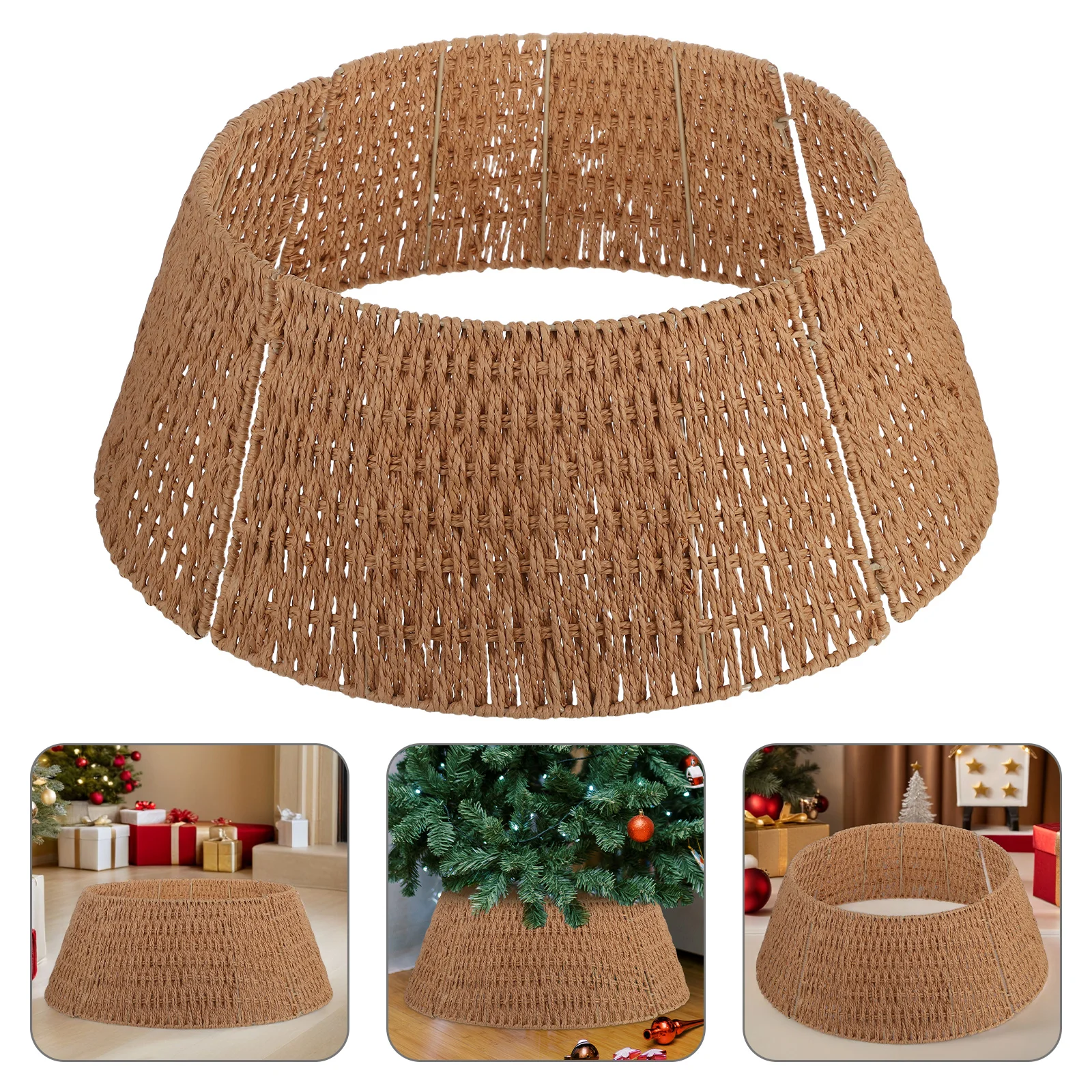 24" Christmas Tree Collar Rustic Woven Paper Rope Farmhouse Basket Stand Detachable For Tree Base Holiday Decor Xmas Decoration
24" Christmas Tree Collar Rustic Woven Paper Rope Farmhouse Basket Stand Detachable For Tree Base Holiday Decor Xmas Decoration