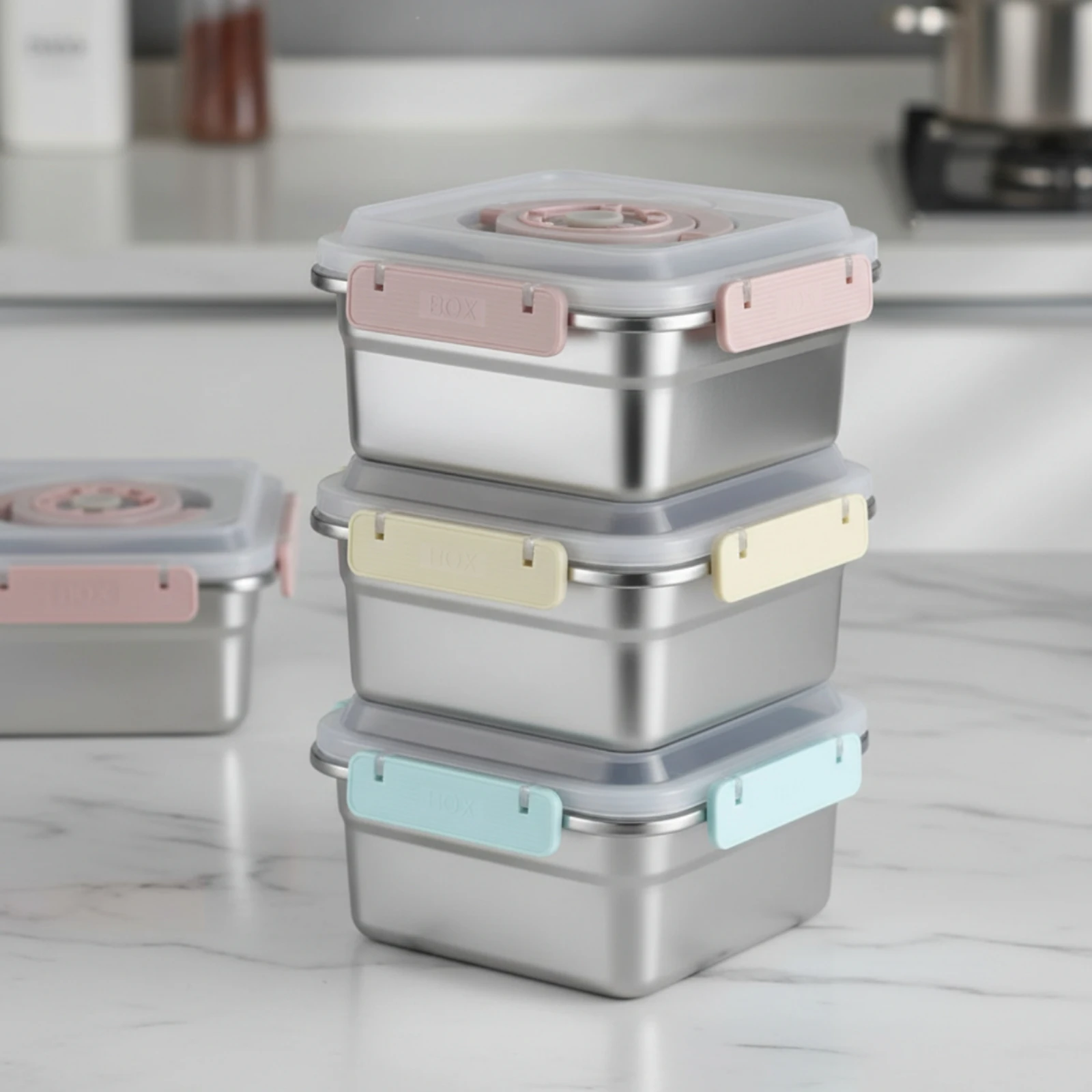 3 Pieces Stainless Steel Food Container Large Capacity Airtight Storage Container Leakproof Food Box Easy Clean for Refrigerator
3 Pieces Stainless Steel Food Container Large Capacity Airtight Storage Container Leakproof Food Box Easy Clean for Refrigerator