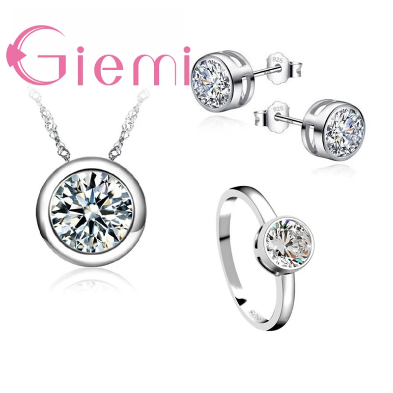 New Trendy Classic Women Engagement 925 Sterling Silver Shinny CZ Wedding Necklace/Earring/Ring Jewelry Sets For Women
New Trendy Classic Women Engagement 925 Sterling Silver Shinny CZ Wedding Necklace/Earring/Ring Jewelry Sets For Women