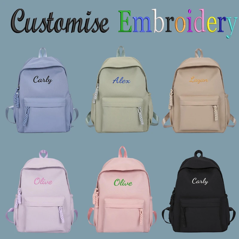Embroidered custom - College-style backpack, made of solid colour high-quality fabric, large capacity, stylish and simple fresh.
Embroidered custom - College-style backpack, made of solid colour high-quality fabric, large capacity, stylish and simple fresh.