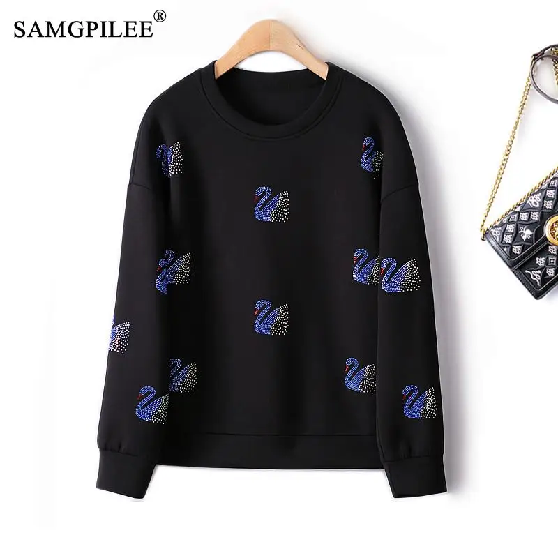 Sweet Women's Sweatwear Autumn 2022 New Hot Drill Animal Pattern Elastic Air Cotton Straight Winter Sweatshirts Female Clothing
Sweet Women's Sweatwear Autumn 2022 New Hot Drill Animal Pattern Elastic Air Cotton Straight Winter Sweatshirts Female Clothing