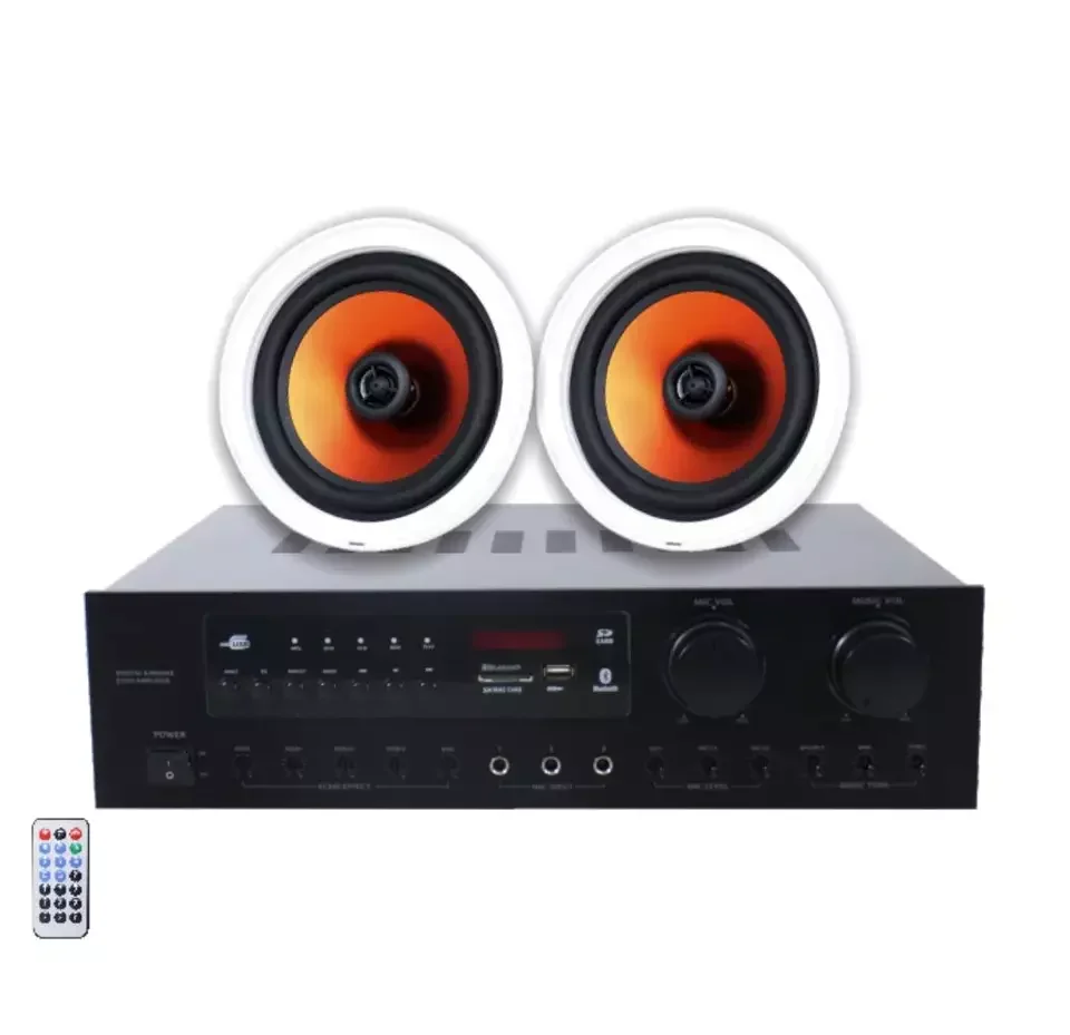 2 Channels Home Stereo Sound System Digital Audio Amplifier with 6 Inch Rimless Ceiling Speaker
2 Channels Home Stereo Sound System Digital Audio Amplifier with 6 Inch Rimless Ceiling Speaker