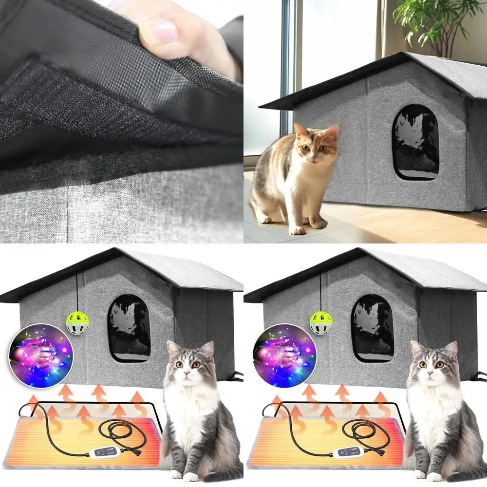 Всесезонный водонепроницаемый уличный укрытие для кошек со съемной грелкой и светодиодной подсветкой, серый, 12x24 дюйма
Всесезонный водонепроницаемый уличный укрытие для кошек со съемной грелкой и светодиодной подсветкой, серый, 12x24 дюйма