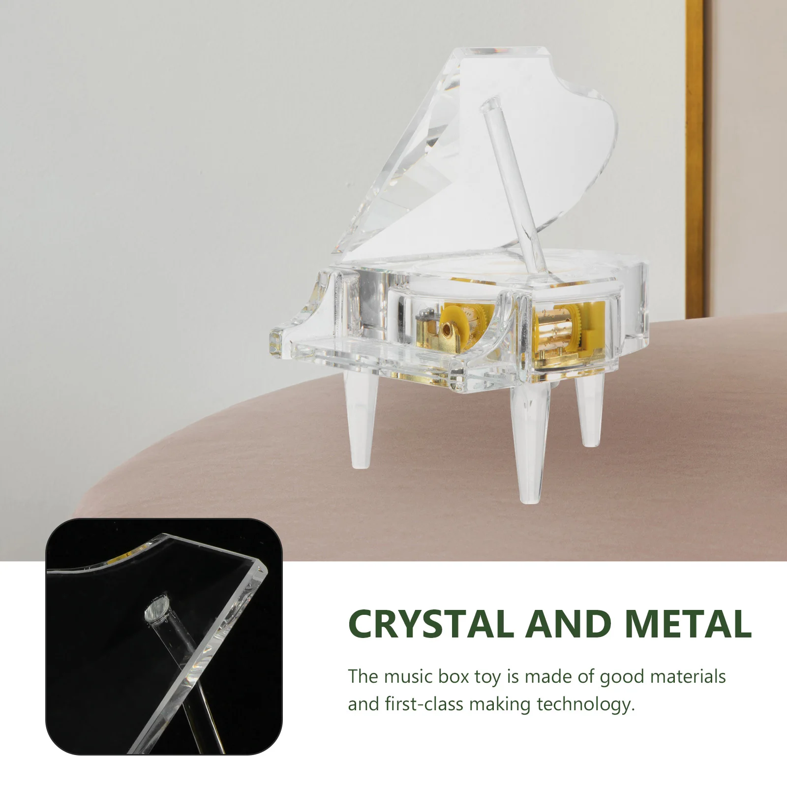 Practical Music Box Desktop Decor Transparent Gifts Lovely Piano Decoration Small Size
Practical Music Box Desktop Decor Transparent Gifts Lovely Piano Decoration Small Size