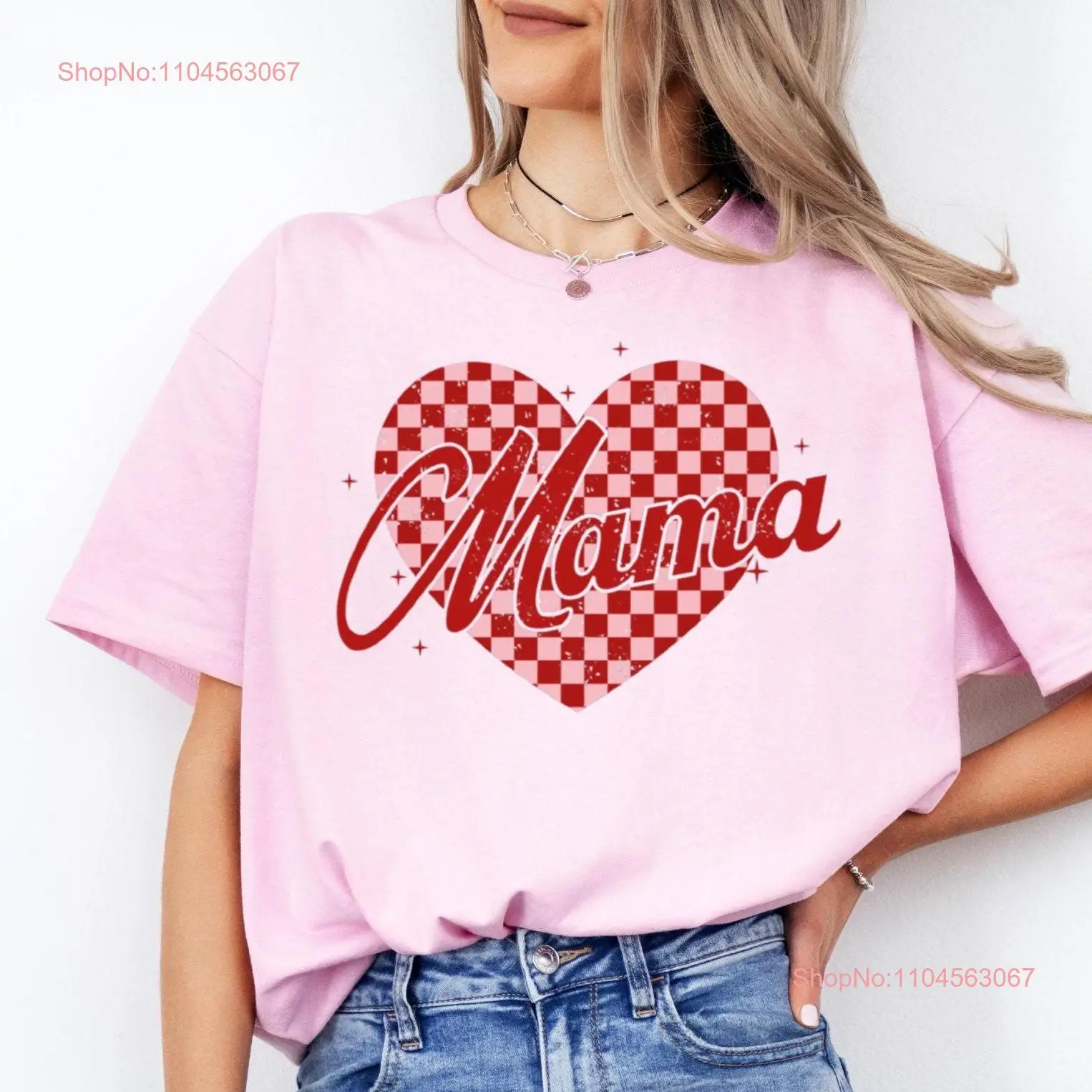Mama Heart T Shirt Valentine Valentines Day Checkered First Time Mom New long or short sleeves
Mama Heart T Shirt Valentine Valentines Day Checkered First Time Mom New long or short sleeves