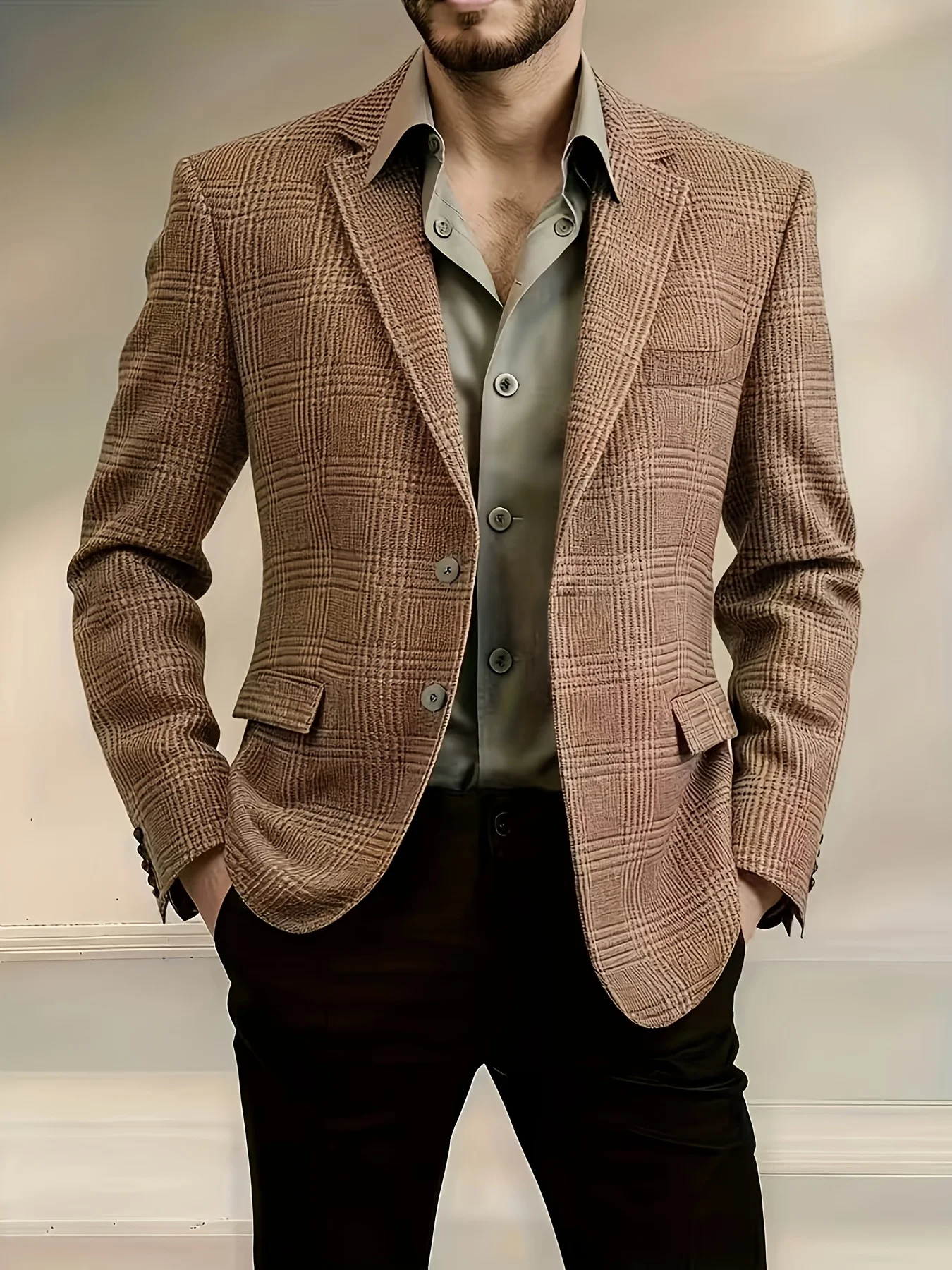 Men's high-end new style suit single jacket, fashionable wedding banquet party wedding dress clothing, evening date.
Men's high-end new style suit single jacket, fashionable wedding banquet party wedding dress clothing, evening date.