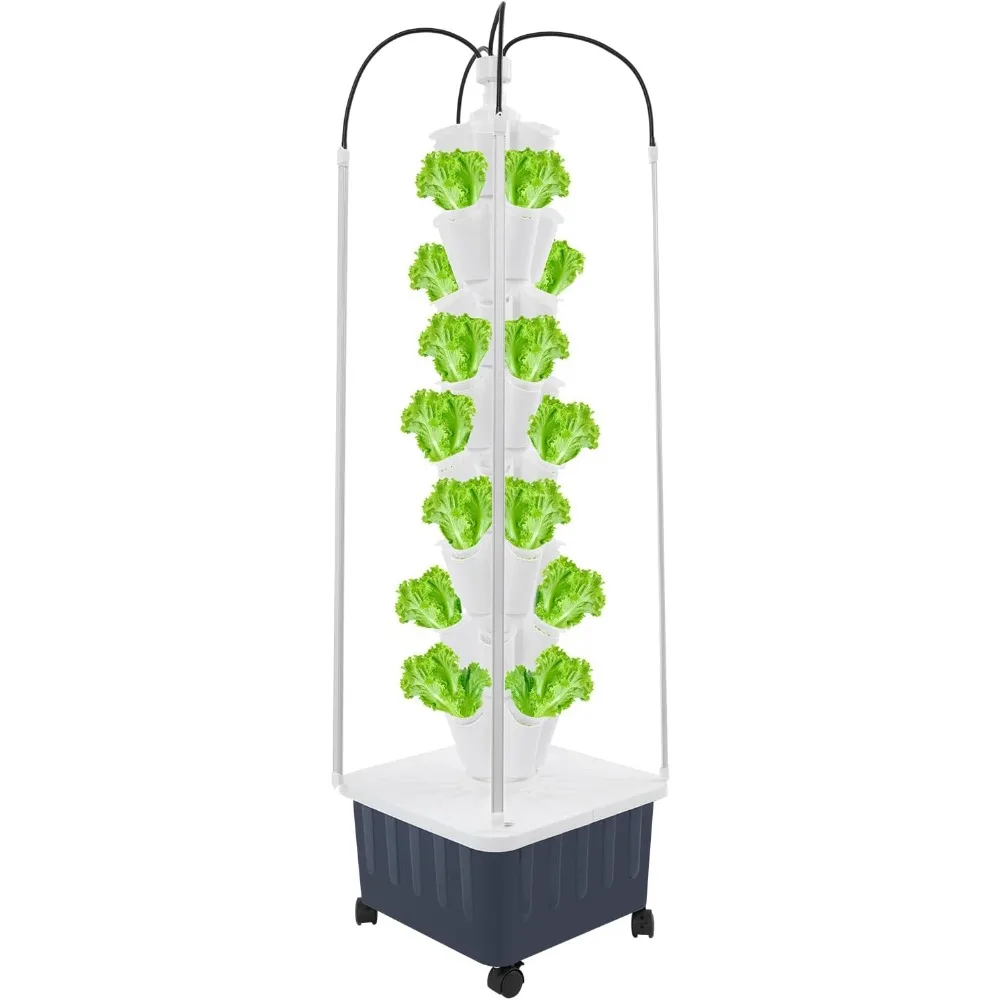Hydroponic Growing Tower with Grow Lights, 40 Holes Vertical Planter Tower Hydroponics Growing System Kit with Wheels, for Fruit
Hydroponic Growing Tower with Grow Lights, 40 Holes Vertical Planter Tower Hydroponics Growing System Kit with Wheels, for Fruit