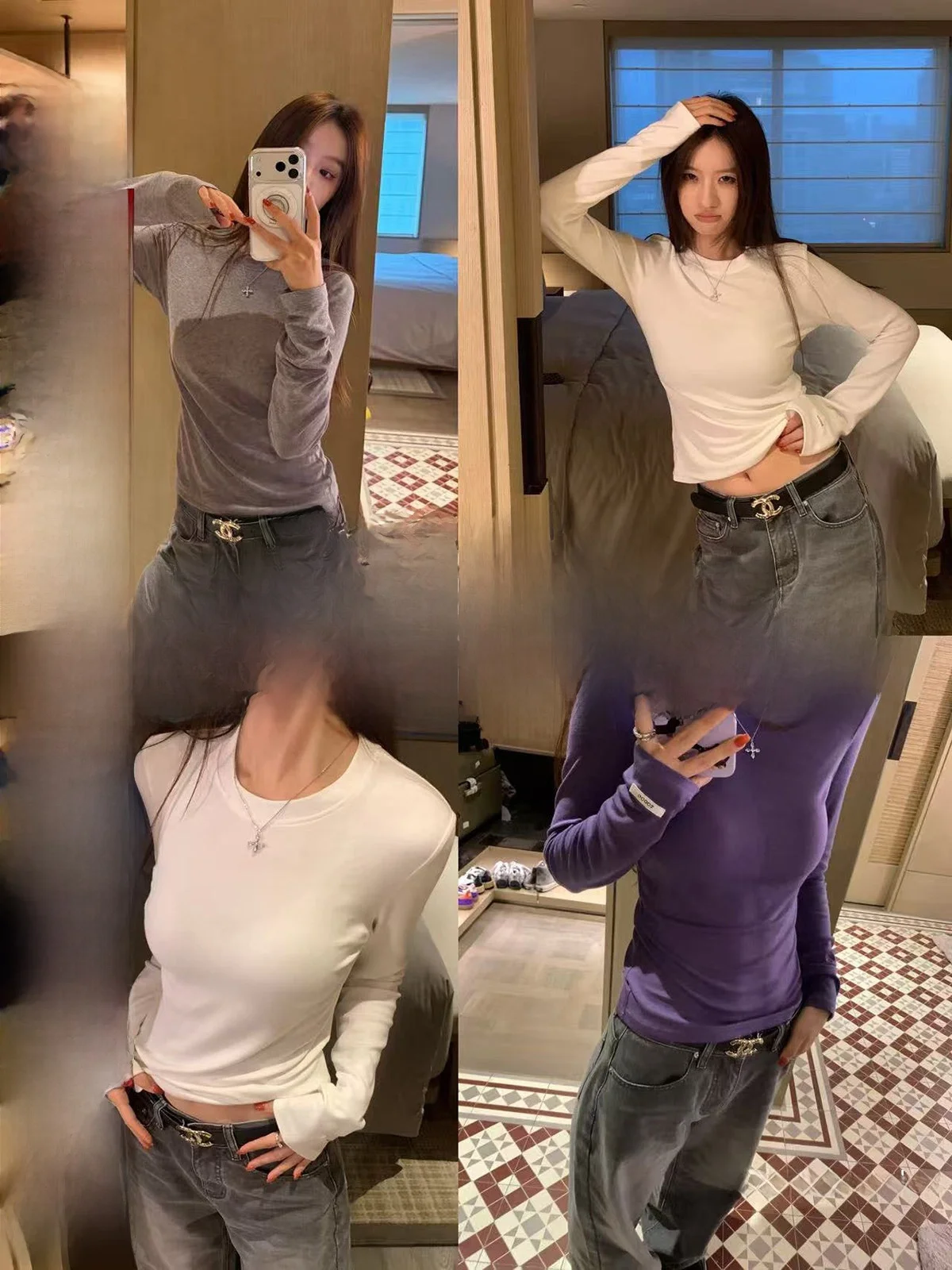 Облегающая футболка с круглым вырезом, женская базовая футболка, однотонная, осенне-зимняя, повседневная, из смесового хлопка и полиэстера
Облегающая футболка с круглым вырезом, женская базовая футболка, однотонная, осенне-зимняя, повседневная, из смесового хлопка и полиэстера