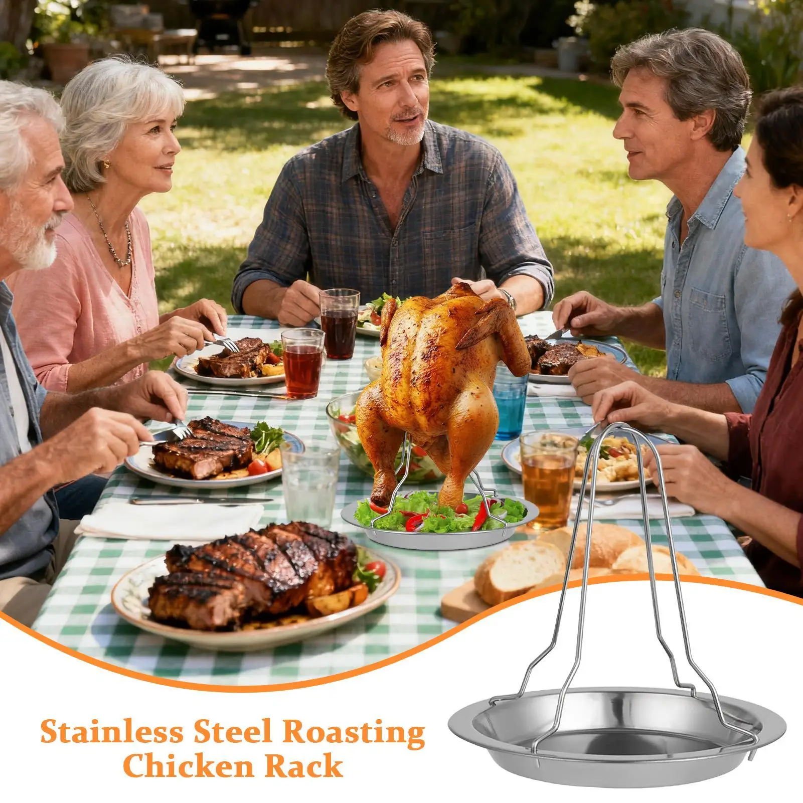 Vertical Roaster Non-Stick Stainless Steel Folding Rack Foldable Large Vertical Chicken Grill Rack For Outdoor Kitchen Food
Vertical Roaster Non-Stick Stainless Steel Folding Rack Foldable Large Vertical Chicken Grill Rack For Outdoor Kitchen Food