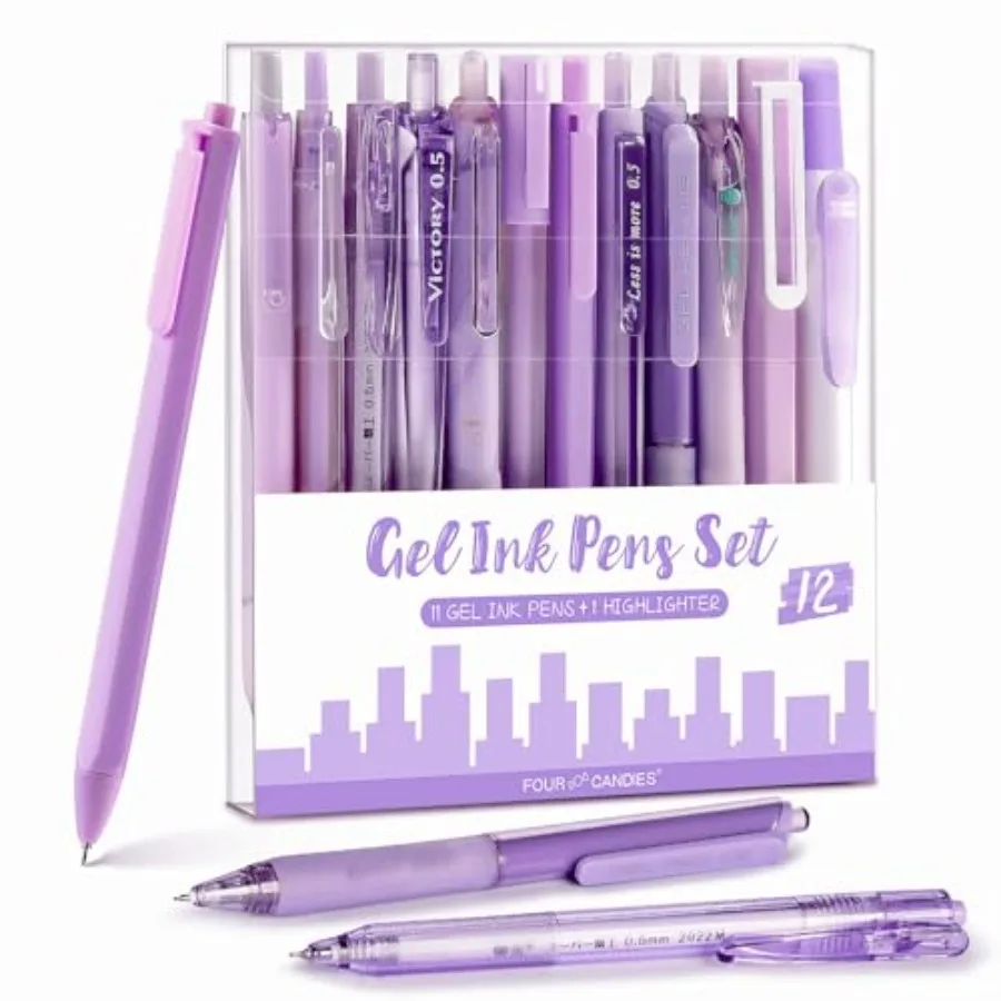 Lavender Series Gel Pens, Black and Purple Ink Writing Pens with 0.5 mm Smooth Fine Point, School Office Stationery Supplies De
Lavender Series Gel Pens, Black and Purple Ink Writing Pens with 0.5 mm Smooth Fine Point, School Office Stationery Supplies De