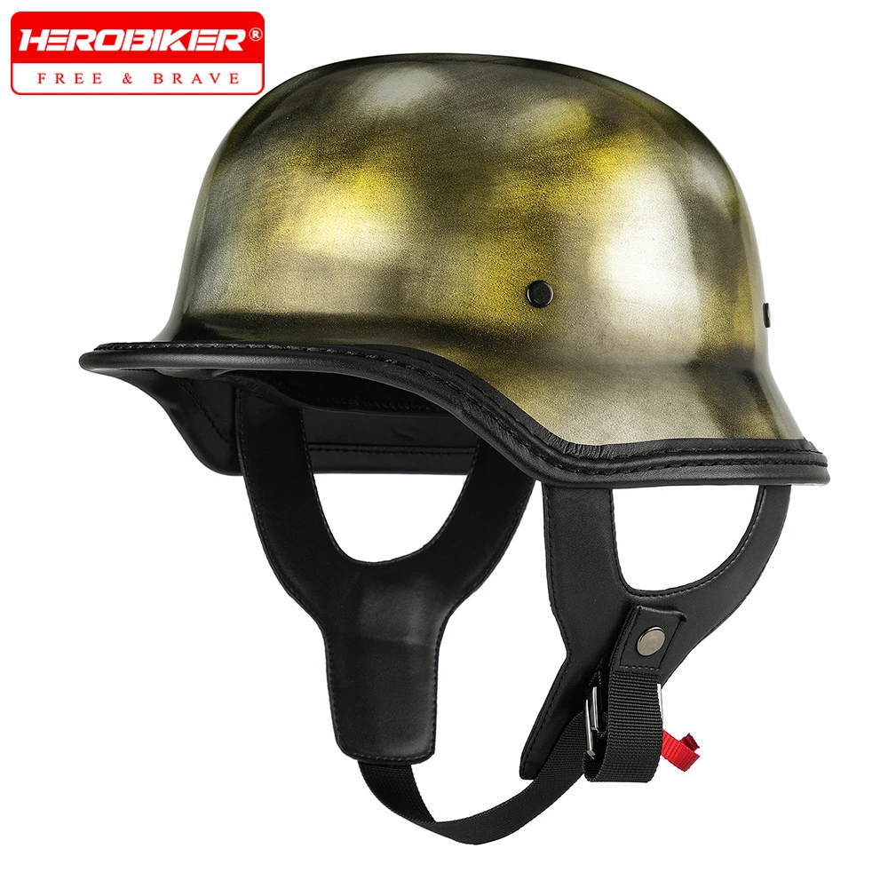 Men Women Motorcycle Helmet Summer Classic Retro German Half Helmet Vintage Street Riding Helmet Scooter Cap DOT Certification
Men Women Motorcycle Helmet Summer Classic Retro German Half Helmet Vintage Street Riding Helmet Scooter Cap DOT Certification