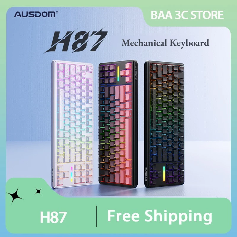 Механическая клавиатура AUSDOM H87, трехрежимная беспроводная игровая клавиатура Bluetooth, 87 клавиш, RGB, прокладка с возможностью горячей замены, 10000 мАч, индивидуальная клавиатура
Механическая клавиатура AUSDOM H87, трехрежимная беспроводная игровая клавиатура Bluetooth, 87 клавиш, RGB, прокладка с возможностью горячей замены, 10000 мАч, индивидуальная клавиатура