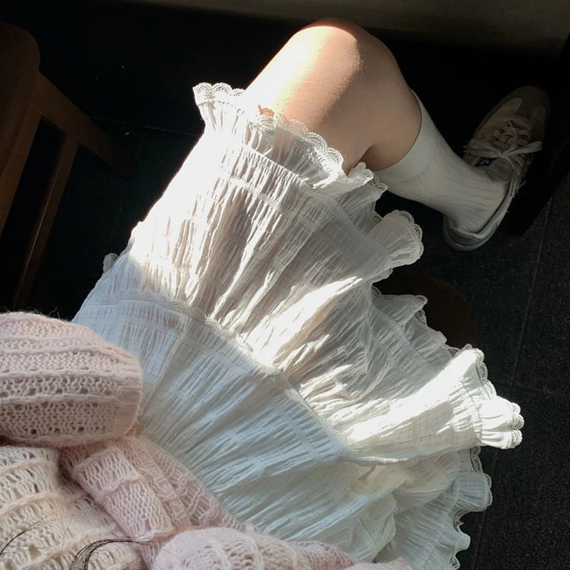 White Lace Patchwork Skirt Women Korean Fashion High Waist A Line Skirt Summer Casual All Match Pleated Ruffles Mini Skirt New
White Lace Patchwork Skirt Women Korean Fashion High Waist A Line Skirt Summer Casual All Match Pleated Ruffles Mini Skirt New
