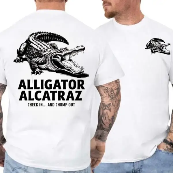 Funny Alligator Alcatraz Shirt 2025 Chomp Out Tee Gator Lover Gift Crocodile Graphic T-Shirt for Men Swamp Animal Humor Outfit
Funny Alligator Alcatraz Shirt 2025 Chomp Out Tee Gator Lover Gift Crocodile Graphic T-Shirt for Men Swamp Animal Humor Outfit