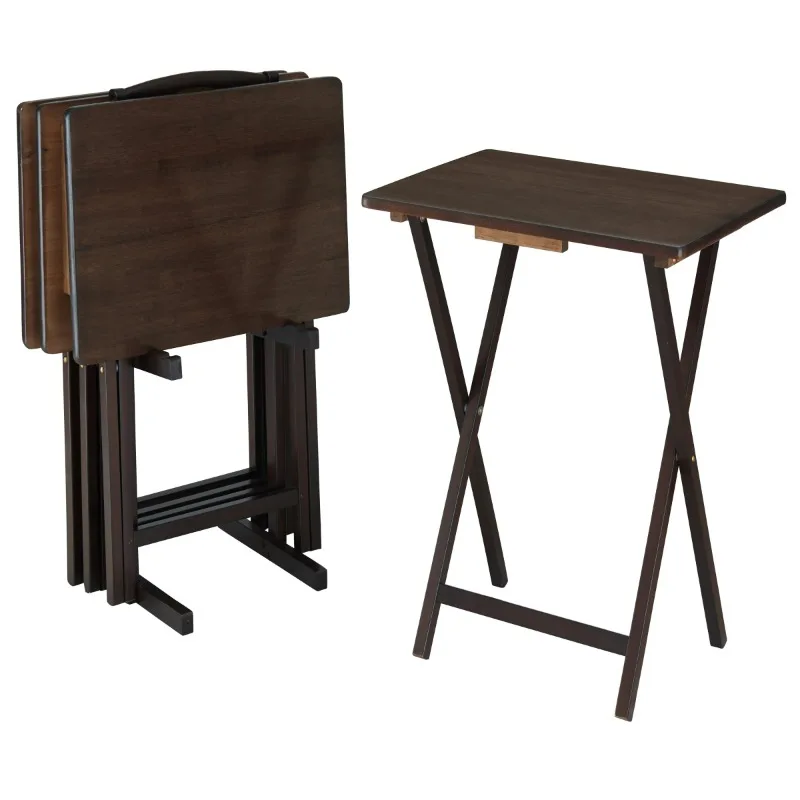 Indoor Folding Table Set of 4 in Walnut L19 x W15 x H26 inches. 4 Tables+1 Rack Stand.
Indoor Folding Table Set of 4 in Walnut L19 x W15 x H26 inches. 4 Tables+1 Rack Stand.