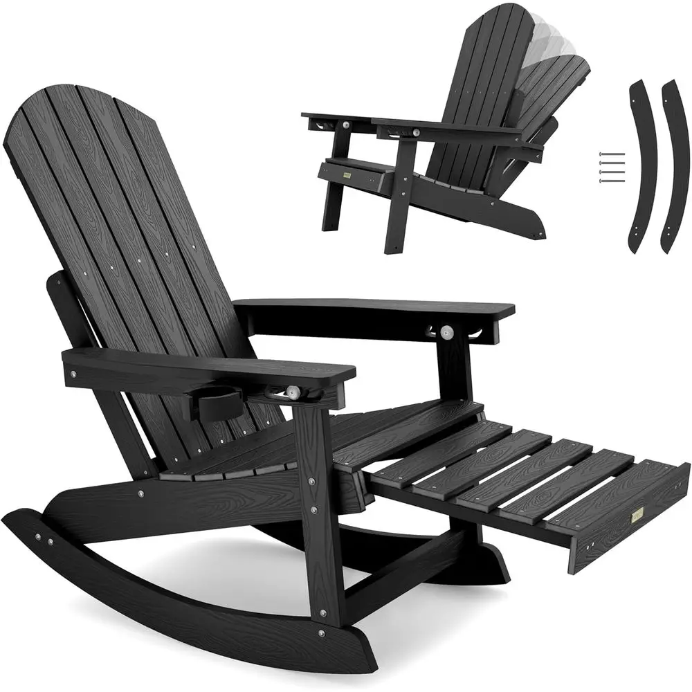 Уличное кресло-качалка увеличенного размера с 5-уровневой регулировкой высоты спинки, выдвижной подставкой для ног и подстаканником — идеально для веранды, сада
Уличное кресло-качалка увеличенного размера с 5-уровневой регулировкой высоты спинки, выдвижной подставкой для ног и подстаканником — идеально для веранды, сада