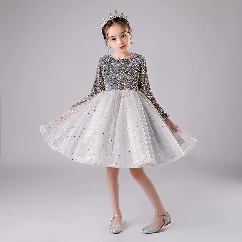 Children's Dress Daily Wearable Girl Birthday Host Western Style Sequins Elegant Long Sleeve Spring and Winter Costume for Piano
Children's Dress Daily Wearable Girl Birthday Host Western Style Sequins Elegant Long Sleeve Spring and Winter Costume for Piano