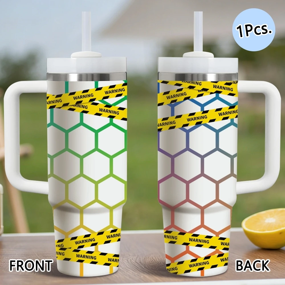 Warning Yellow Banner Hexagon Vacuum Flasks 40oz Thermal Stainless Steel Tumbler with Handle Straw Leakproof Mug
Warning Yellow Banner Hexagon Vacuum Flasks 40oz Thermal Stainless Steel Tumbler with Handle Straw Leakproof Mug