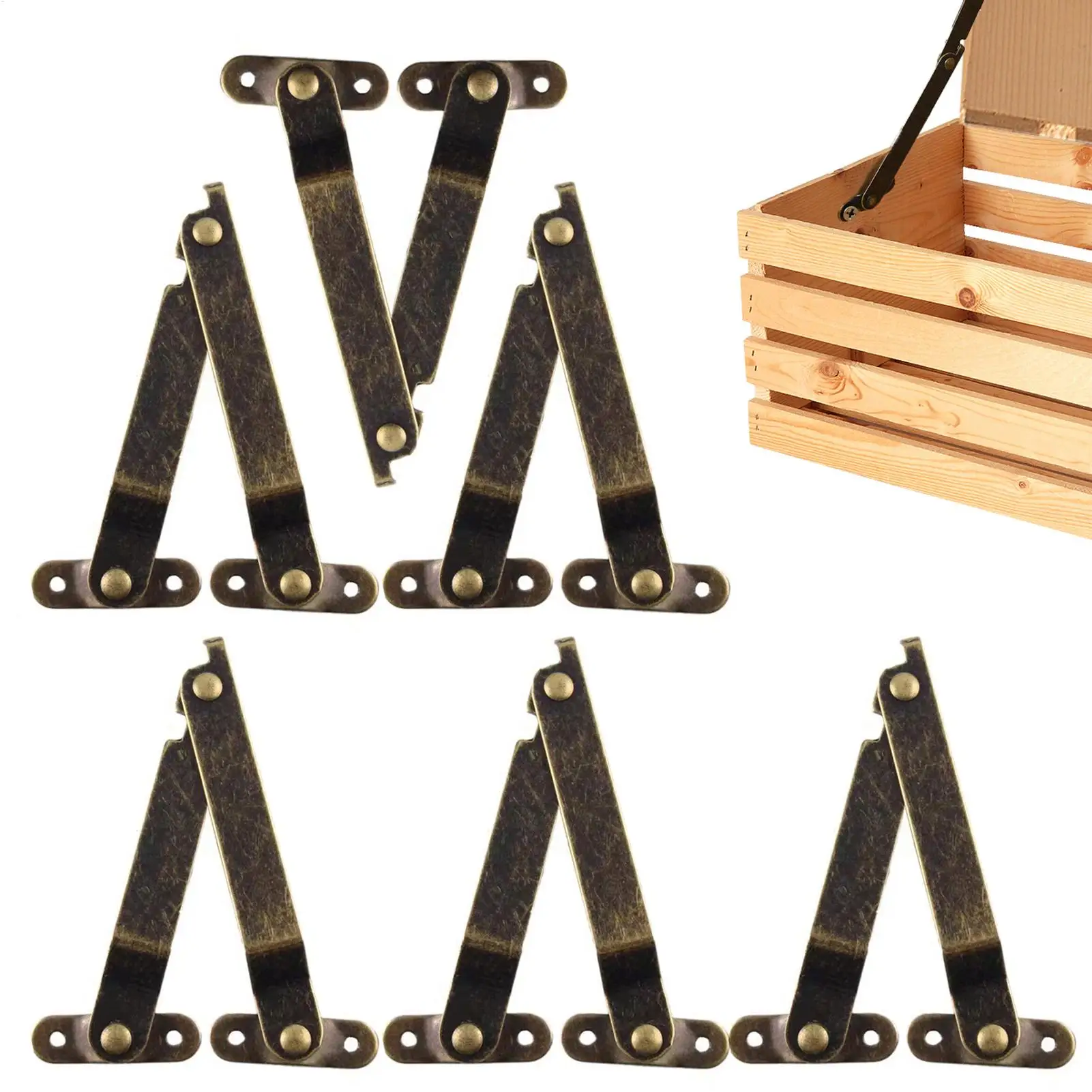 Lid Stay Chest Hinges 6 Piece Adjustable Heavy Duty Bracket Hardware Locking For Mechanism Cabinet Bench Coffee Table Down
Lid Stay Chest Hinges 6 Piece Adjustable Heavy Duty Bracket Hardware Locking For Mechanism Cabinet Bench Coffee Table Down
