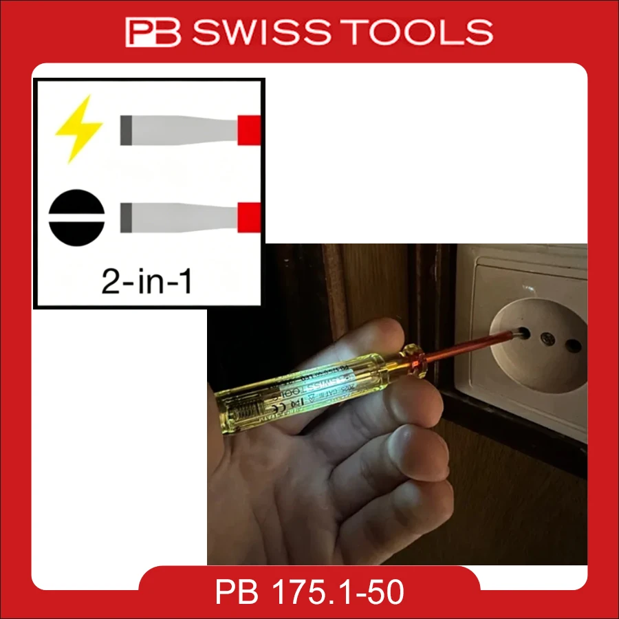 PB 175.1-50 PB 175.0-50 1-50 1-75 1-100 Swiss Plastic Handle Voltage Tester Electric Screwdriver Pen Hand Tools
PB 175.1-50 PB 175.0-50 1-50 1-75 1-100 Swiss Plastic Handle Voltage Tester Electric Screwdriver Pen Hand Tools