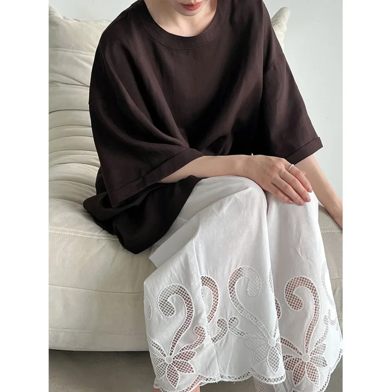 Hollow Embroidery Casual Pants For Women Summer Elastic High Waist Cotton Loose Wide Leg Pants
Hollow Embroidery Casual Pants For Women Summer Elastic High Waist Cotton Loose Wide Leg Pants