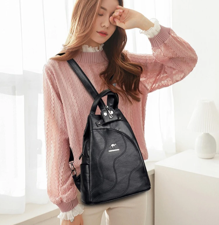 Прочный женский рюкзак из искусственной кожи, корейская версия, многосторонняя сумка через плечо контрастного цвета с вертикальными сращенками
Прочный женский рюкзак из искусственной кожи, корейская версия, многосторонняя сумка через плечо контрастного цвета с вертикальными сращенками
