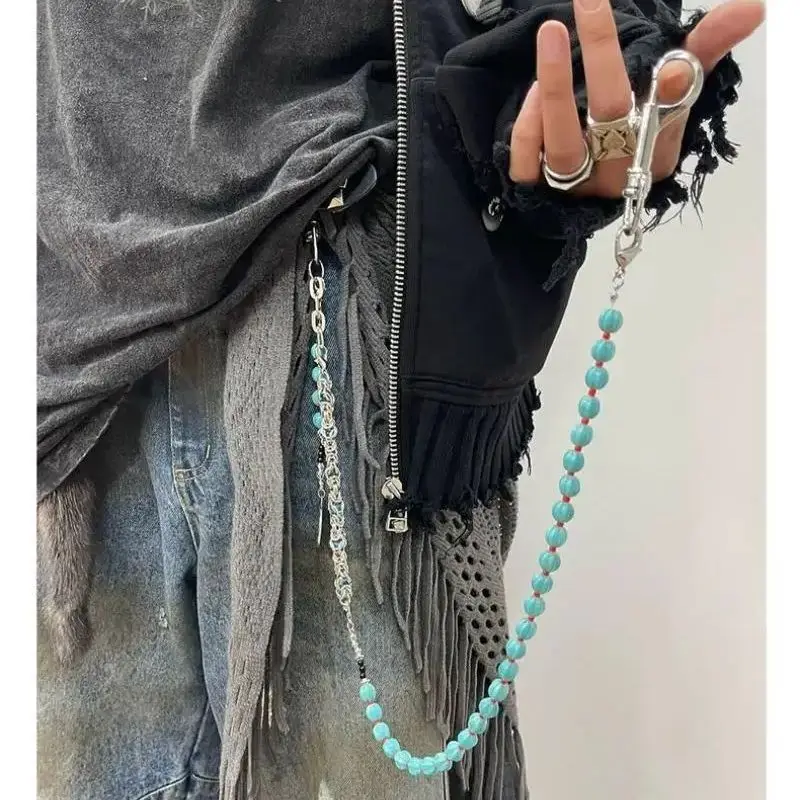 New Blue Turquoise Pants Chain Handmade Unique Splicing Design Fashionable and Trendy Jeans Accessories
New Blue Turquoise Pants Chain Handmade Unique Splicing Design Fashionable and Trendy Jeans Accessories