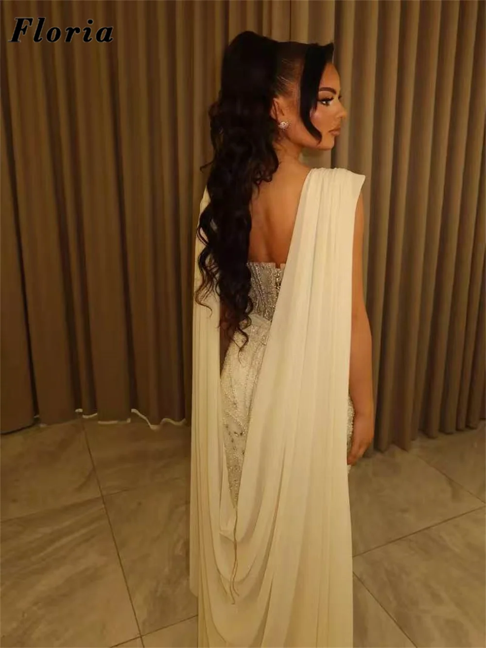 Cape Sleeves Chiffon Mermaid Prom Dresses Elegant Sweetheart Women Crystals Evening Dress Customized Engagement Party Gowns Robe
Cape Sleeves Chiffon Mermaid Prom Dresses Elegant Sweetheart Women Crystals Evening Dress Customized Engagement Party Gowns Robe