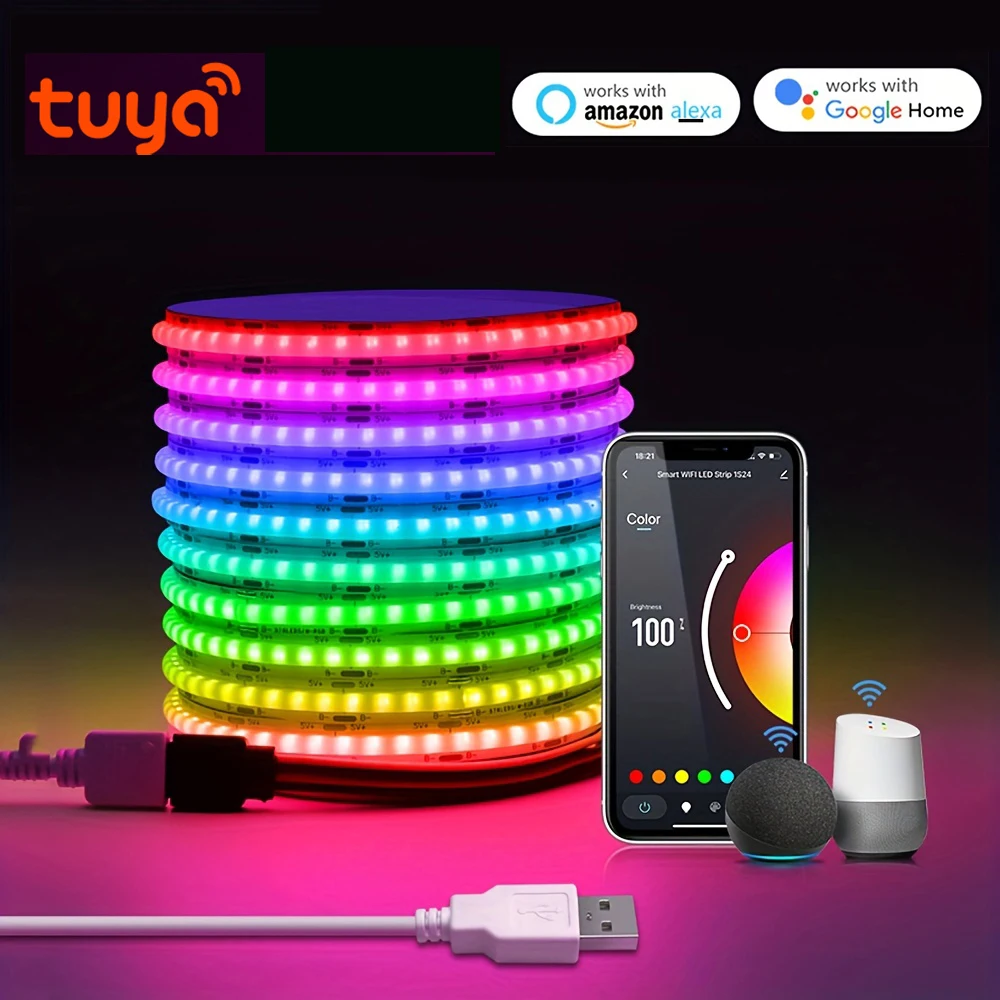Smart RGB WIFI COB Светодиодная лента DC 5V USB Tuya APP Alexa Control Подсветка телевизора Украшение комнаты Светодиодная лента Диод Гибкая лента
Smart RGB WIFI COB Светодиодная лента DC 5V USB Tuya APP Alexa Control Подсветка телевизора Украшение комнаты Светодиодная лента Диод Гибкая лента