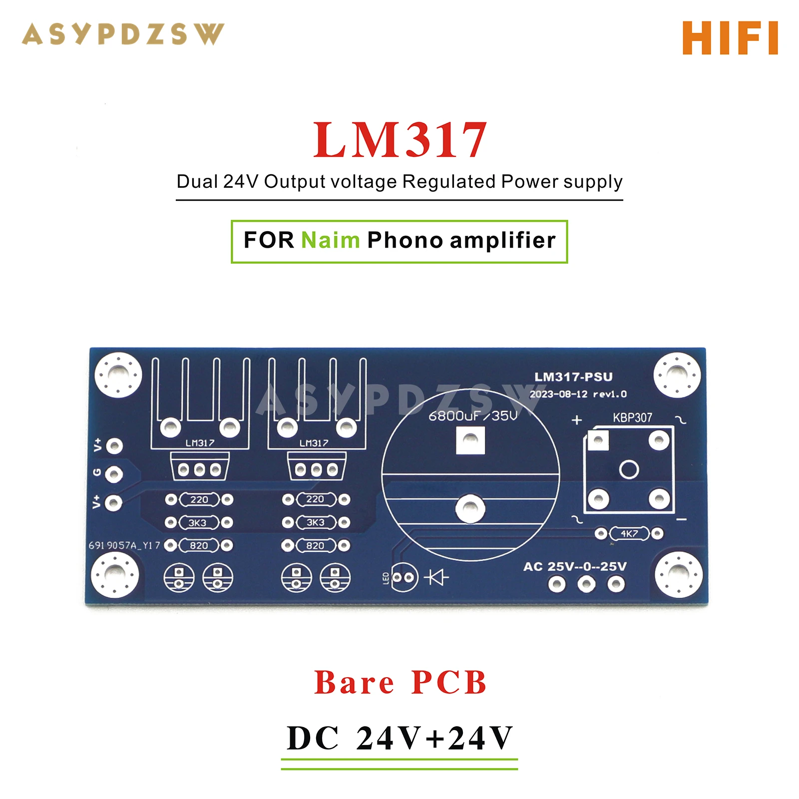 LM317-NAIM HICAP, Регулируемый источник питания, неизолированная печатная плата для фоноусилителя NAIM 24 В + 24 В
LM317-NAIM HICAP, Регулируемый источник питания, неизолированная печатная плата для фоноусилителя NAIM 24 В + 24 В