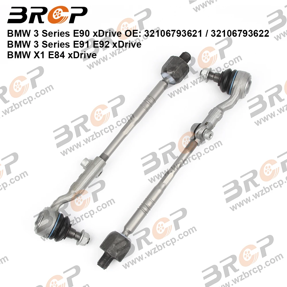 BRCP Pair Front Steering Tie Rod Ends Head Assembly For BMW 3 Series E90 E91 E92 X1 E84 xDrive 4WD 32106793621 32106793622
BRCP Pair Front Steering Tie Rod Ends Head Assembly For BMW 3 Series E90 E91 E92 X1 E84 xDrive 4WD 32106793621 32106793622