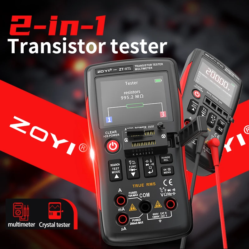 ZT-XT1 2-in-1 Multimeter Transistor Tester
ZT-XT1 2-in-1 Multimeter Transistor Tester