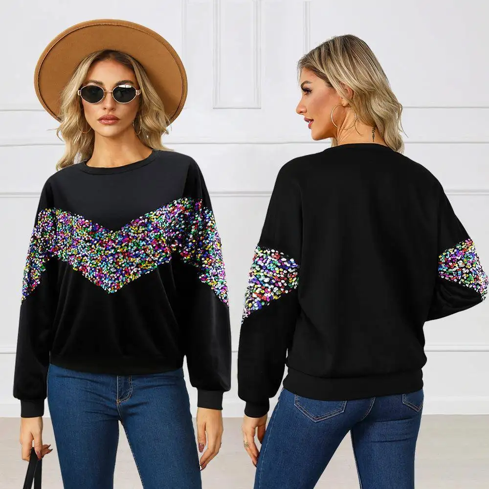 Fashionable Commute Style Glitter Decorated Pure Color Top Women's Autumn Winter Hoodie Casual Comfortable Breathable Sweatshirt
Fashionable Commute Style Glitter Decorated Pure Color Top Women's Autumn Winter Hoodie Casual Comfortable Breathable Sweatshirt