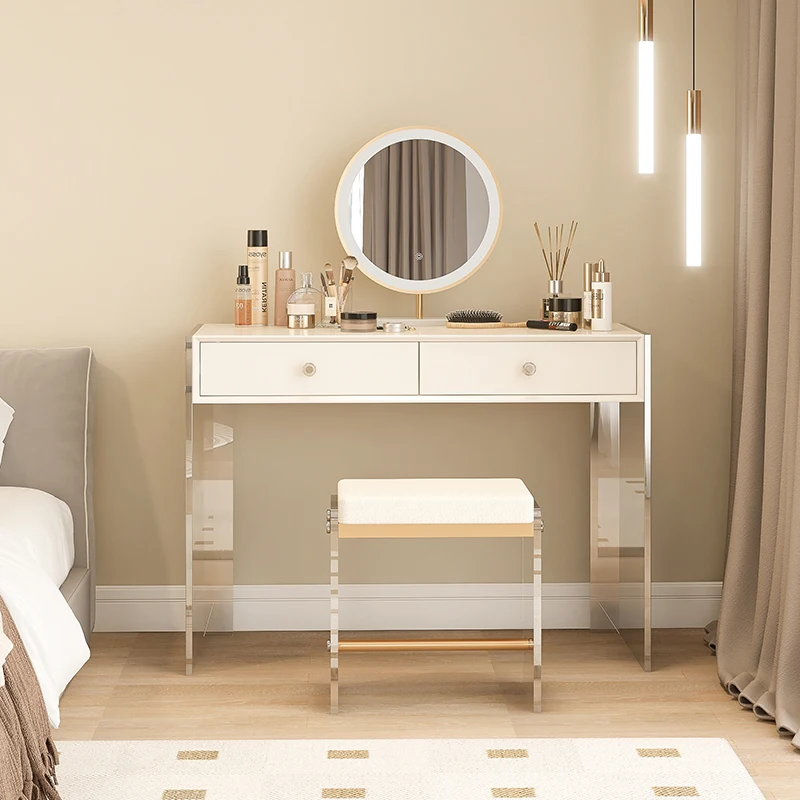 Acrylic Aesthetics Dresser Bedroom Light Luxury Cream Wind Makeup Table Accessories Comfortable Penteadeira Home Furniture
Acrylic Aesthetics Dresser Bedroom Light Luxury Cream Wind Makeup Table Accessories Comfortable Penteadeira Home Furniture
