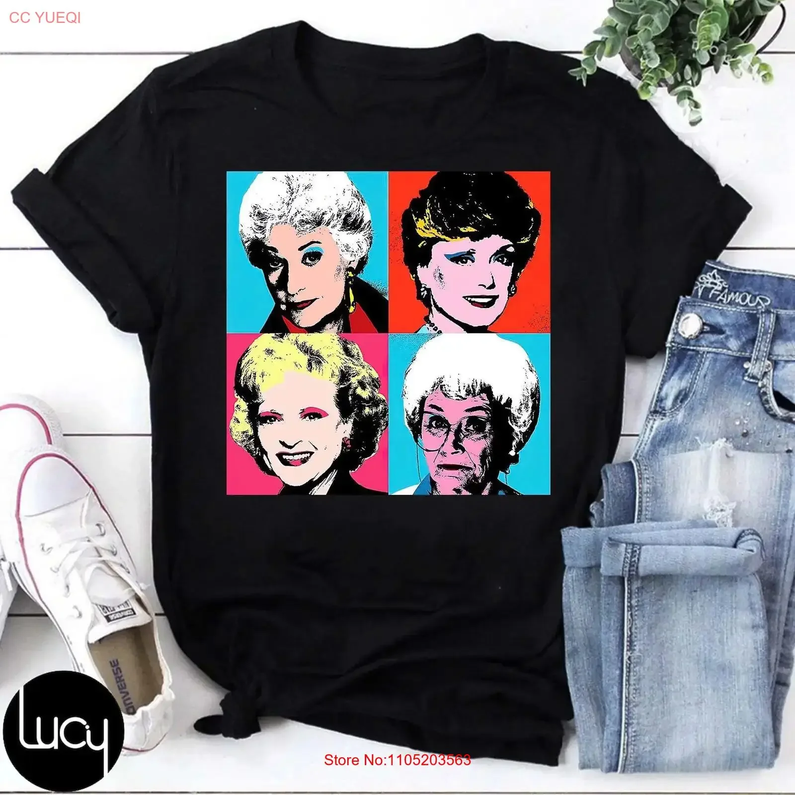 Golden Warhol Girls T Shirt Pop ArT Style Retro Iconic 80s TV Show Blanche Rose Dorothy Sophia vintage Washed
Golden Warhol Girls T Shirt Pop ArT Style Retro Iconic 80s TV Show Blanche Rose Dorothy Sophia vintage Washed